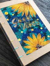 Load image into Gallery viewer, Good Vibes Paper Art Illustration on coptic bound Notebook_ 0.90
