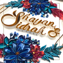 Load image into Gallery viewer, Floral Lettering Wall Art (2 names)
