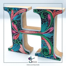 Load image into Gallery viewer, Wooden Letters with Quilling Art 0024
