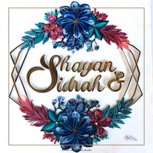 Load image into Gallery viewer, Floral Lettering Wall Art (2 names)

