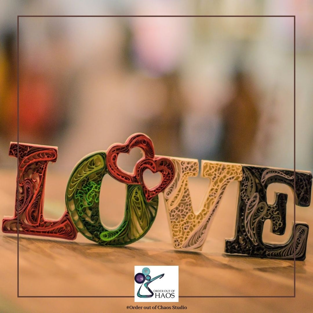 Love Sign with quilling art