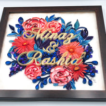 Load image into Gallery viewer, Floral Personalized Lettering Wall Art ( Couples)
